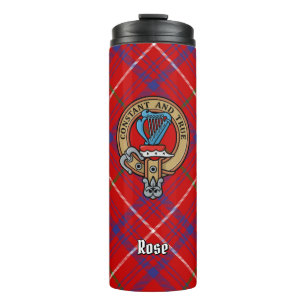 Clan Rose Wappen über Tartan Thermosbecher