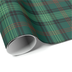 Clan Ross Jagd Tartan Green Kariert Geschenkpapier