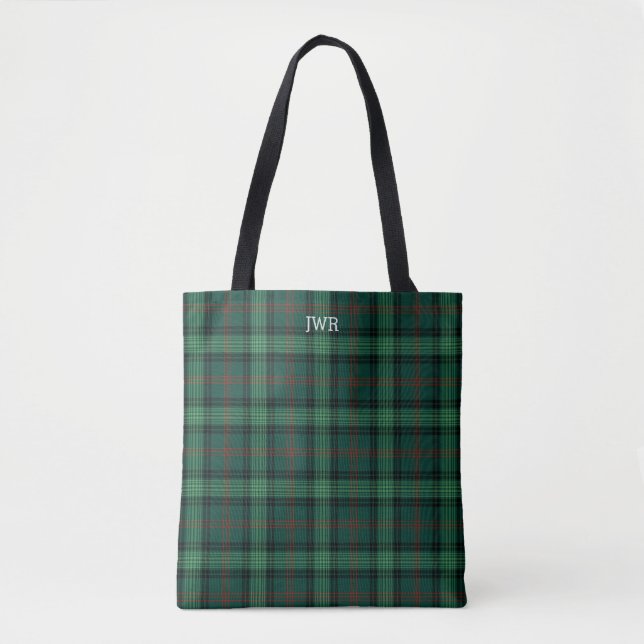 Clan Ross Jagd Tartan Green Kariert Monogram (Vorderseite)