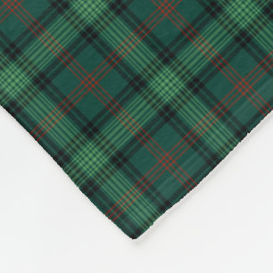 Clan Ross Jagd Tartan Green Kariertes Muster Fleecedecke