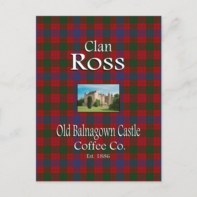 Clan Ross Old Balnagown Castle Coffee Co. Postkarte (Vorderseite)