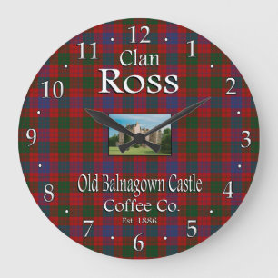 Clan Ross Old Balnagown Castle Kaffee Co. Große Wanduhr