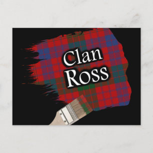 Clan Ross Scottish Tartan Paint Brush Postkarte
