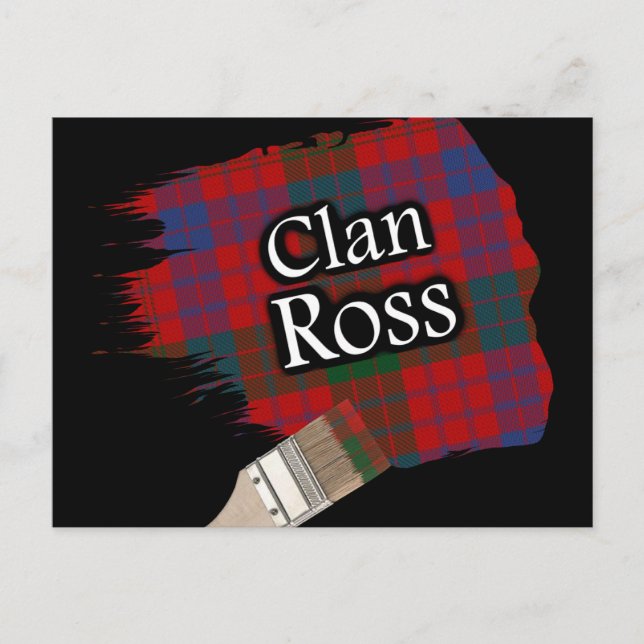 Clan Ross Scottish Tartan Paint Brush Postkarte (Vorderseite)
