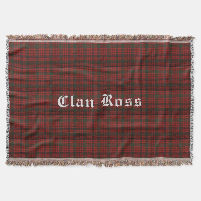 Clan Ross Tartan Throw Blanket Decke (Vorderseite)