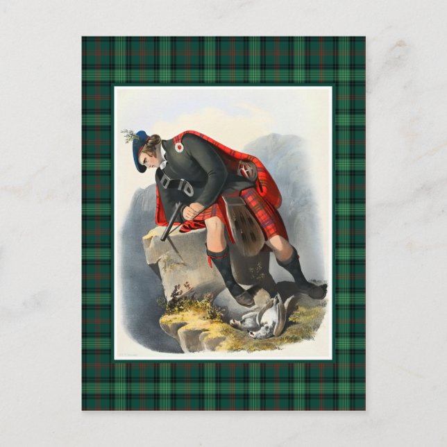 Clan Ross Vintag Illustration Tartan Frame Postkarte (Vorderseite)