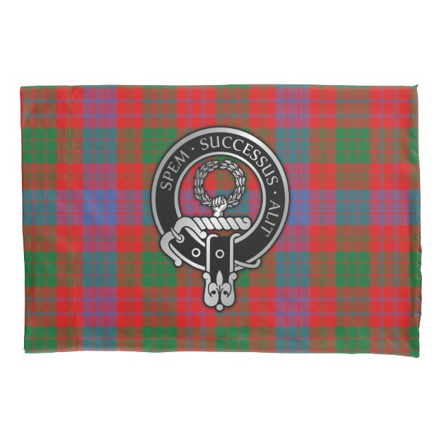 Clan Ross Wappen auf Tartan Kissenbezug (Vorderseite)
