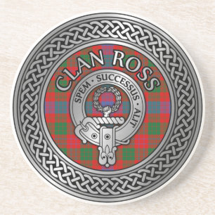 Clan Ross Wappen & Tartan Knot Getränkeuntersetzer
