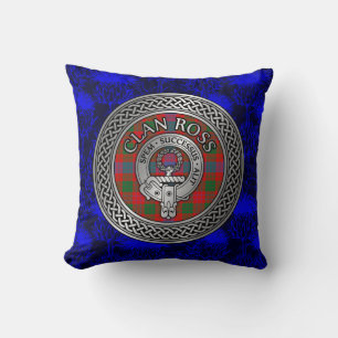 Clan Ross Wappen & Tartan Knot Kissen