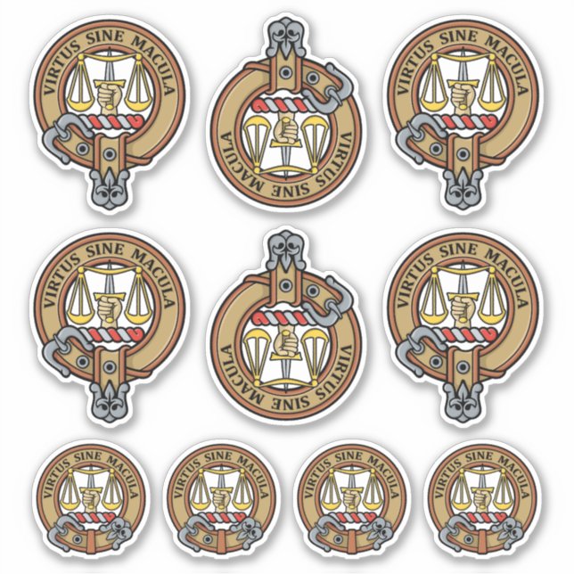 Clan Russell Crest Sticker Set (Vorderseite)