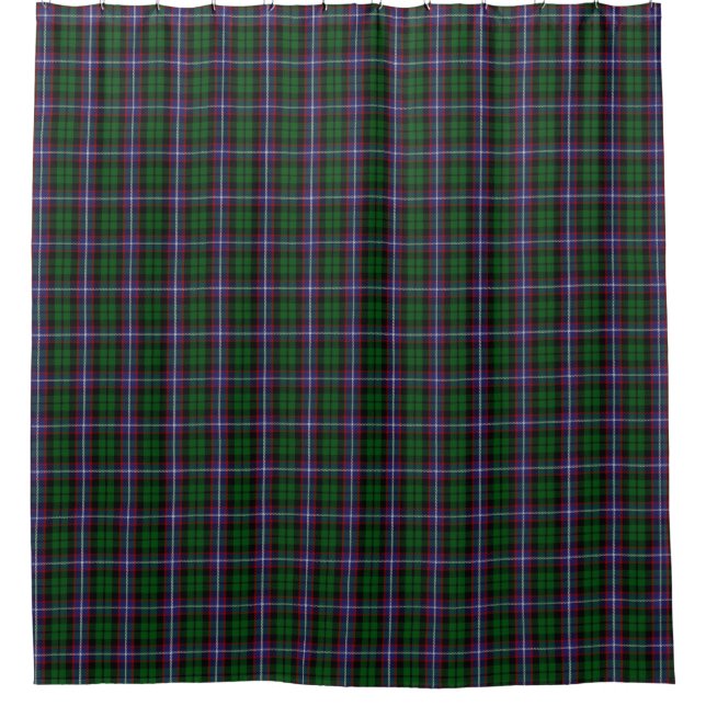 Clan-Russell klassischer schottischer Tartan Duschvorhang (Vorderseite)
