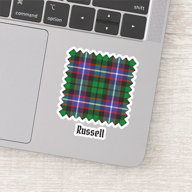 Clan Russell Tartan Aufkleber (Detail)