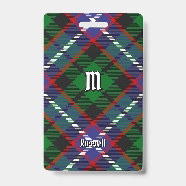 Clan Russell Tartan Ausweis (Vorderseite)