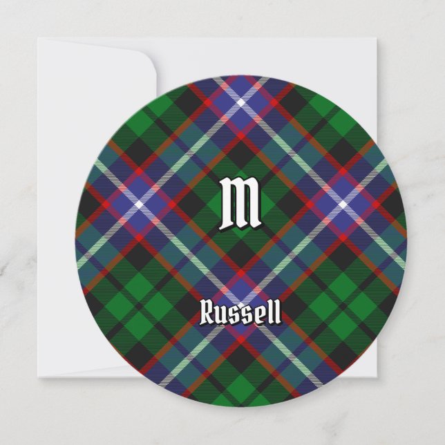 Clan Russell Tartan Einladung (Vorderseite)