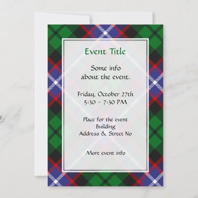Clan Russell Tartan Einladung (Rückseite)