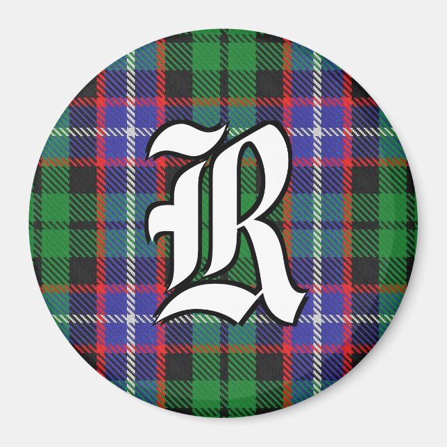 Clan Russell Tartan Kariert Accents Magnet (Vorne)