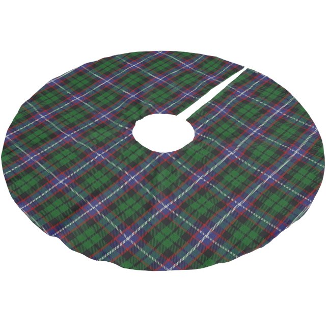 Clan Russell Tartan Polyester Weihnachtsbaumdecke (Schrägansicht)