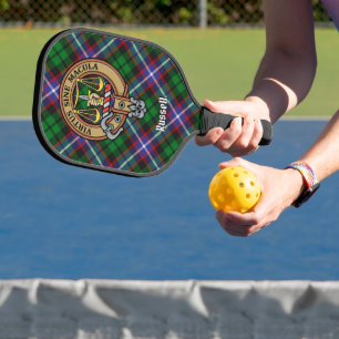 Clan Russell-Wappen über Tartan Pickleball Schläger