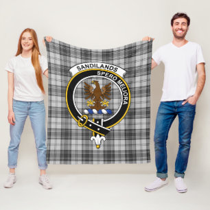 Clan Sandilands Gray Tartan Kariert Fleecedecke