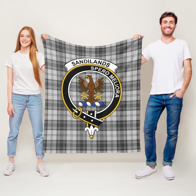 Clan Sandilands Gray Tartan Kariert Fleecedecke (Beispiel)