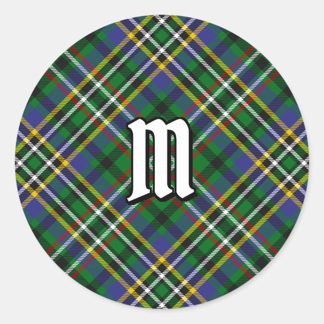 Clan Scott Green Tartan Classic Round Sticker (Vorderseite)