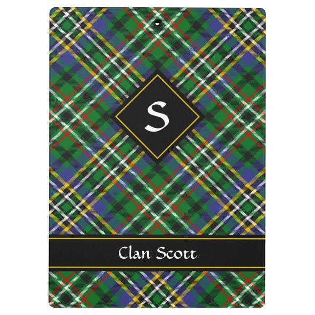 Clan Scott Green Tartan Clipboard Klemmbrett (Rückseite)