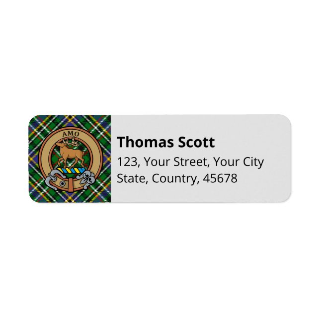 Clan Scott Green Tartan Label (Vorne)