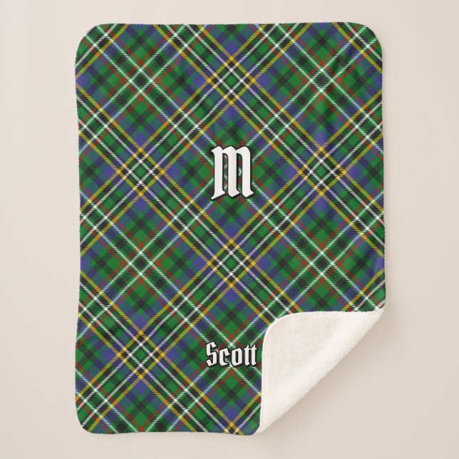 Clan Scott Green Tartan Sherpa Blanket Sherpadecke (Vorderseite)
