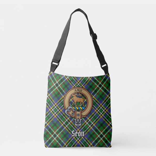 Clan Scott Green Tartan Tragetaschen Mit Langen Trägern (Vorderseite)