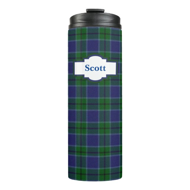 Clan Scott Kariert Custom Thermal Tumbler Thermosbecher (Vorderseite)