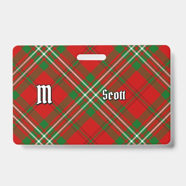 Clan Scott Red Tartan Abzeichen Ausweis (Vorderseite)