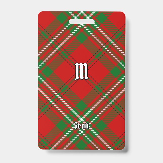 Clan Scott Red Tartan Abzeichen Ausweis (Vorderseite)