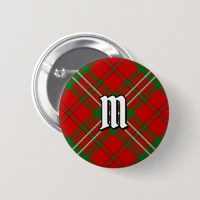Clan Scott Red Tartan Button (Vorne & Hinten)