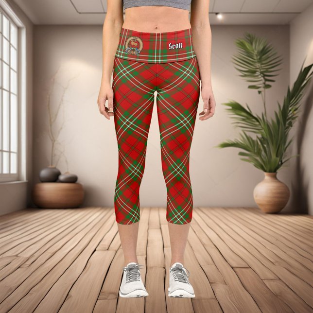 Clan Scott Red Tartan Capri Leggings (Von Creator hochgeladen)