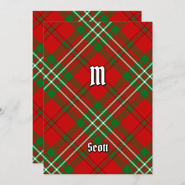Clan Scott Red Tartan Einladung (Vorne/Hinten)