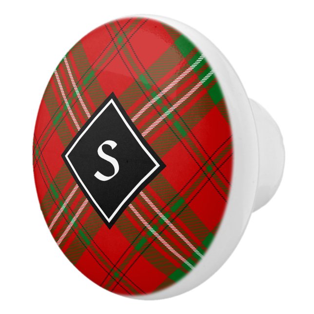 Clan Scott Red Tartan Keramik Knob Keramikknauf (Rechts)
