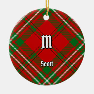 Clan Scott Red Tartan Keramik Ornament