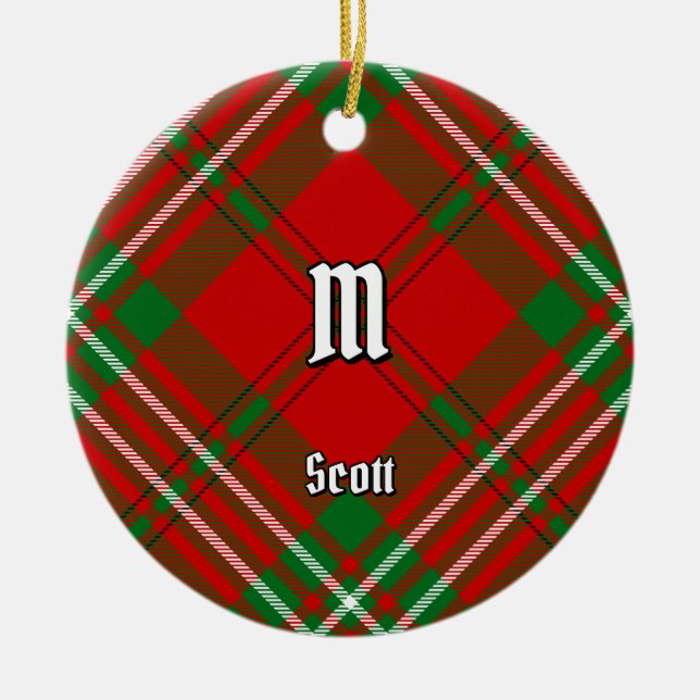 Clan Scott Red Tartan Keramik Ornament (Vorne)