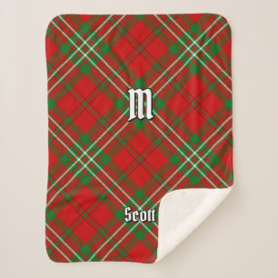 Clan Scott Red Tartan Sherpa Blanket Sherpadecke