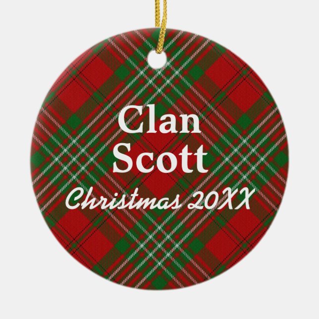 Clan Scott Tartan Keramikornament (Vorne)