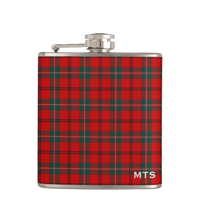 Clan Scott Tartan Monogram Flachmann (Vorderseite)