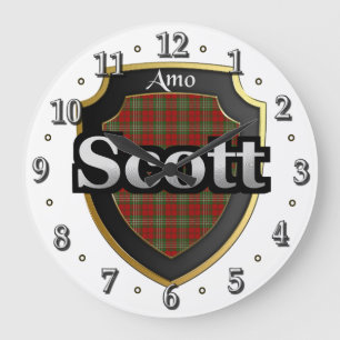 Clan Scott Tartan Scottish Dream Clock Große Wanduhr