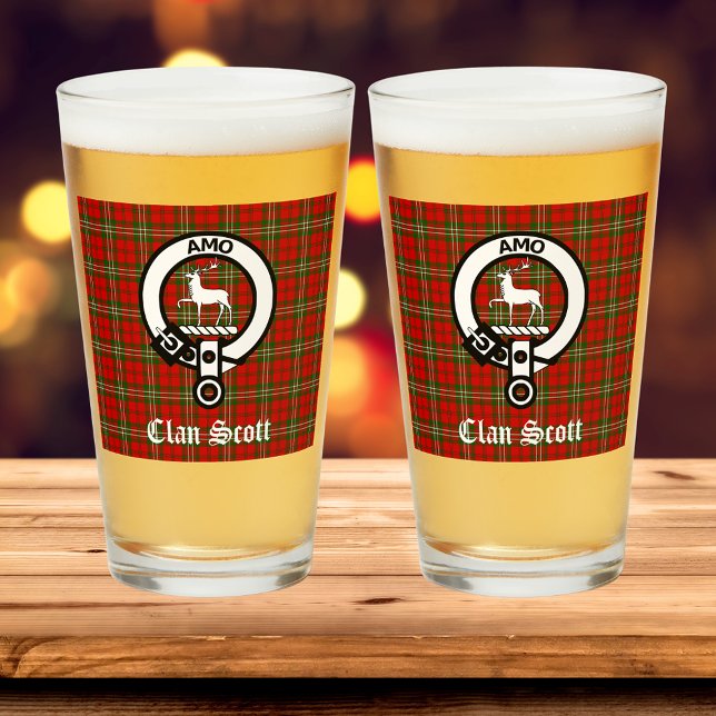 Clan Scott Wappen Abzeichen & Tartan individuell a Glas (Check out the entire Clan Scott collection!)