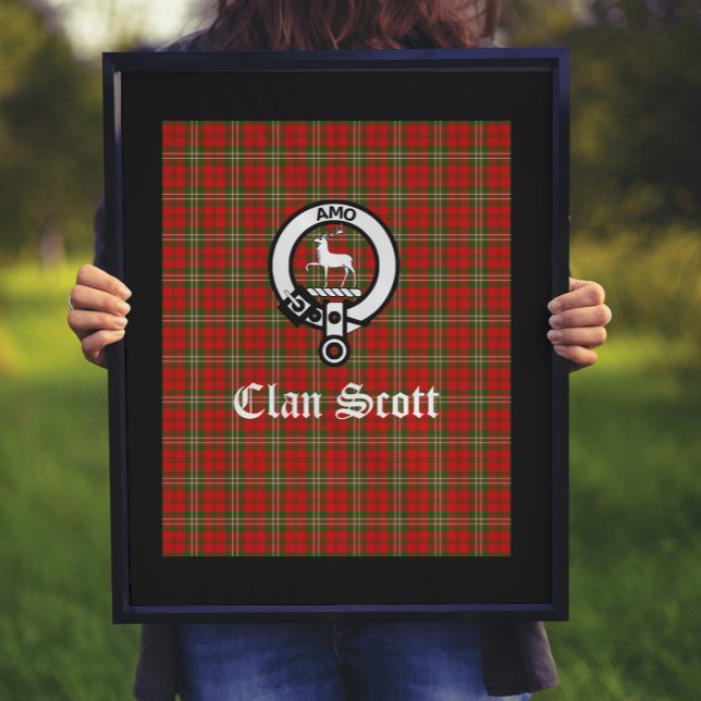 Clan Scott Wappen Abzeichen & Tartan Poster (Check out the entire collection of Clan Scott gifts & gear!)