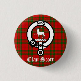Clan Scott Wappen Abzeichen und Tartan Button