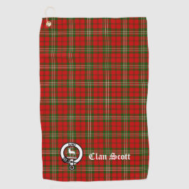 Clan Scott Wappen Abzeichen und Tartan individuell Golfhandtuch