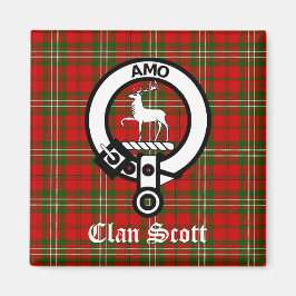 Clan Scott Wappen Abzeichen und Tartan Magnet