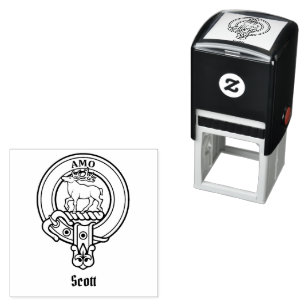 Clan Scott Wappen Selbstfarbige Briefmarke Permastempel