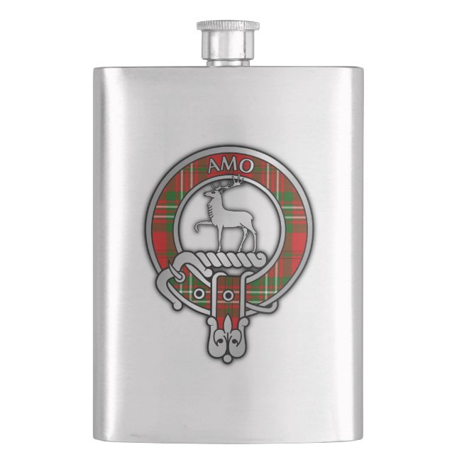 Clan Scott Wappen & Tartan Flask Flachmann (Vorderseite)
