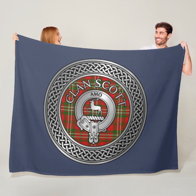 Clan Scott Wappen & Tartan Knot Fleece Blanket (Beispiel)